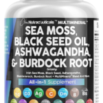 Sea Moss Black Seed Oil Ashwagandha Turmeric Bladderwrack Burdock & Vitamin C Vitamin D3 with Elderberry Manuka Dandelion Yellow Dock Iodine Chlorophyll ACV