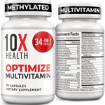 10X Health Optimize Methylated Multivitamin for Men - 90 Capsules, 34 in 1 Formula with 800 Mcg of Vitamin B12, 5-MTHF, NAC - Methyl B Complex